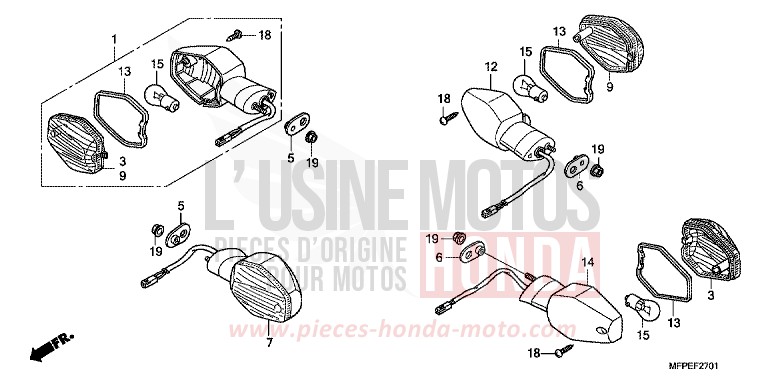BLINKER (CB1300SA) von CB1300 Super Bold'or ABS PEARL SUNBEAM WHITE (NHA66KF) von 2010